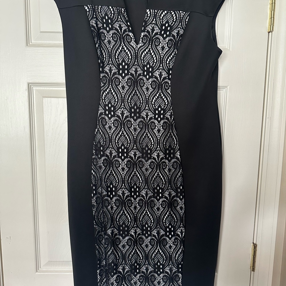 Elegant Black and White Patterned Dress